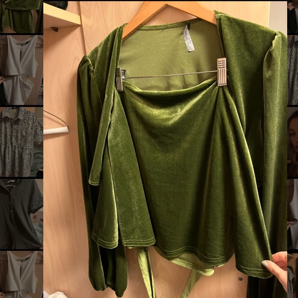 Green Velvet Two Piece Set from Amazon. Super cute and trendy - Picture 2 of 2